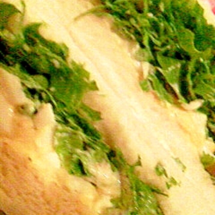 タマゴと水菜のサンドイッチ